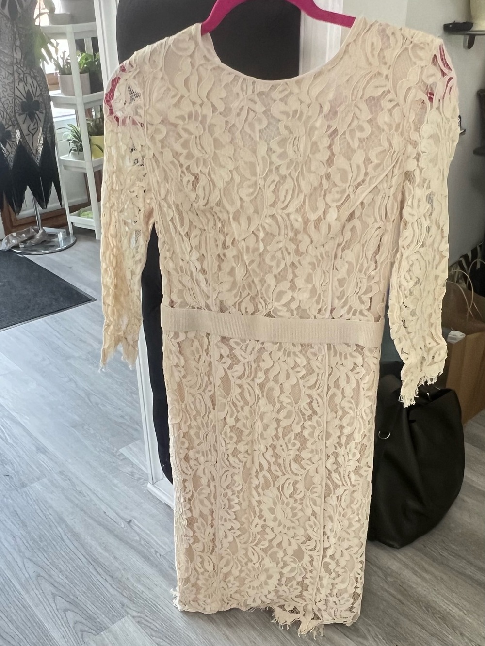 eva mendes for New York & Company Ivory Lace Sheath Dress